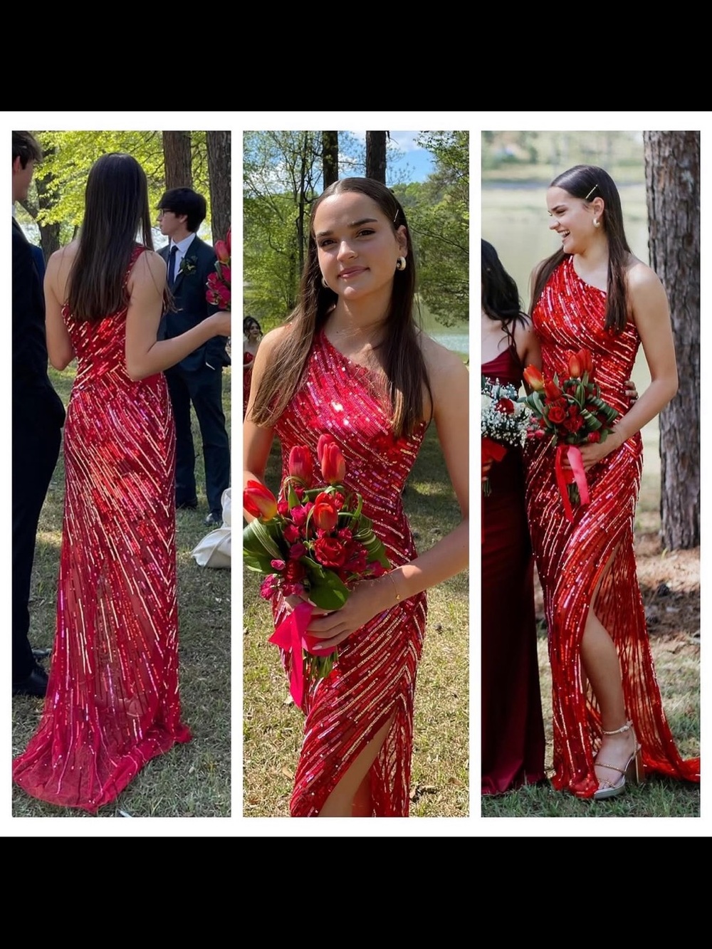 Red Sequin Ashley Lauren Gown